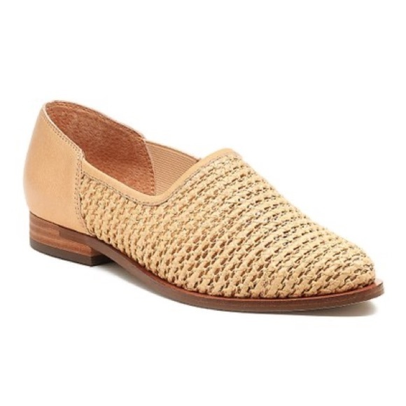 Anthropologie Kelsi Dagger Skyline Toast Mesh Women Leather Loafer Flats Sz 10 - Picture 1 of 12